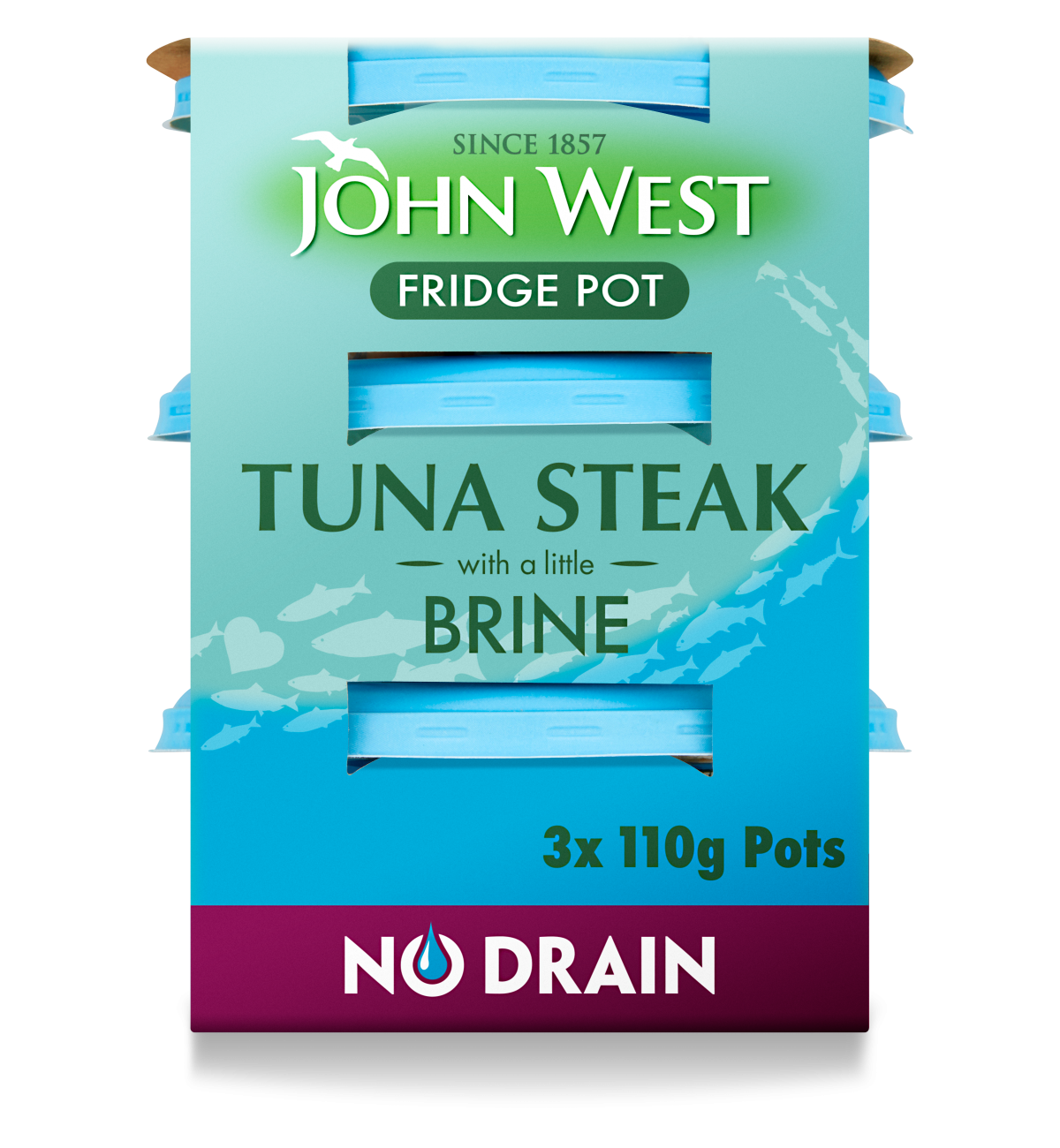 No Drain Fridge Pot Tuna Steak With A Little Brine - 3 X 110g